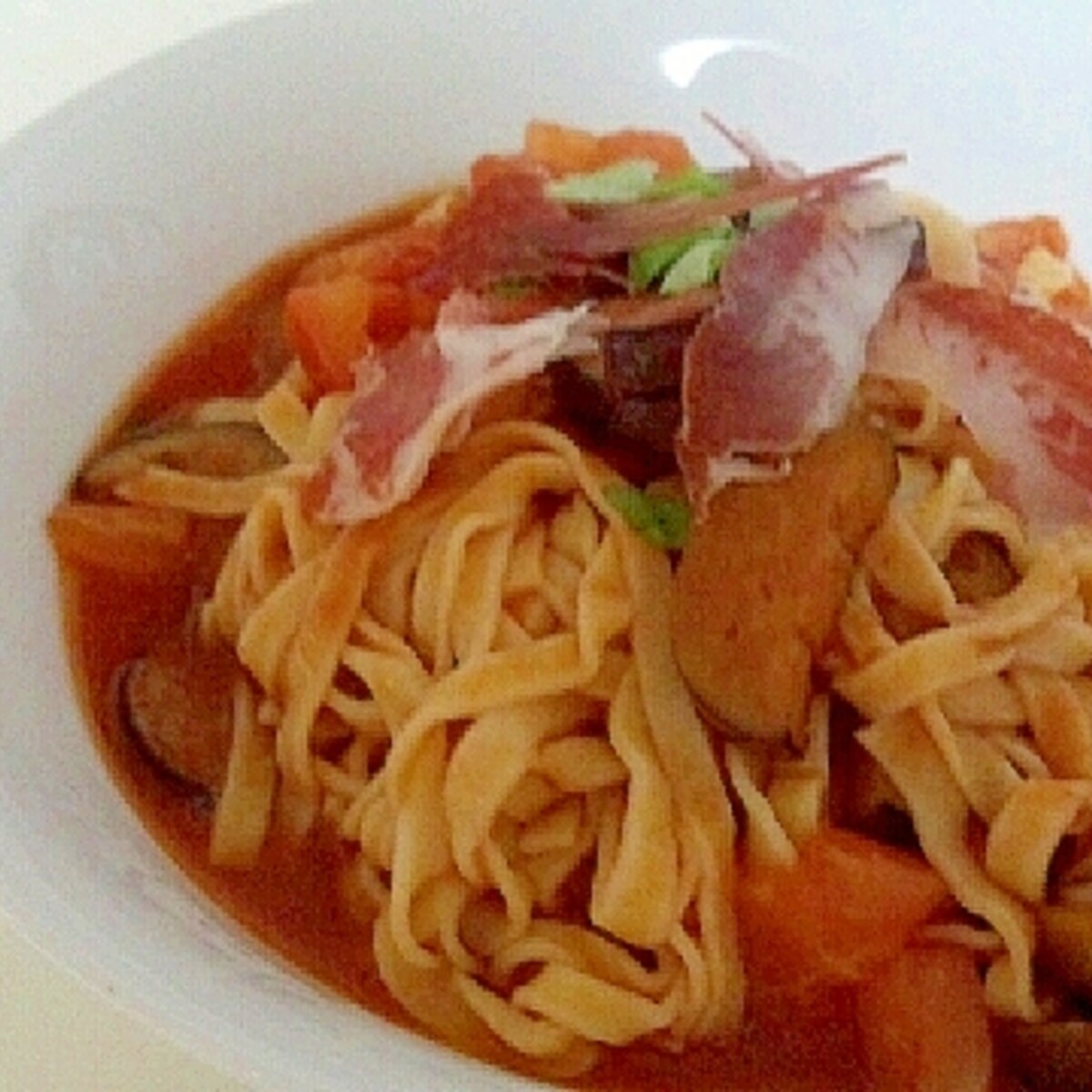 ナスとトマトのスープパスタ 生ハム添え レシピ 作り方 By Amarj 楽天レシピ ナスとトマトのスープパスタ 生ハム添え レシピ 作り方 By Amarj 楽天レシピ